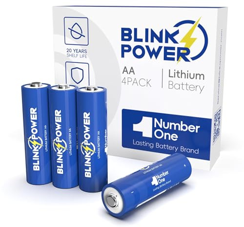 Blinkspower Lithium-Batterien, AA, 4 Stück, 3700 mAh, NO.1, langlebig, 1,5 V, Doppel-A-Lithium-Batterie. 【Einweg】