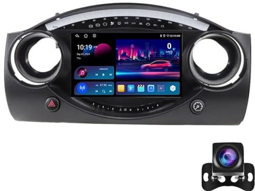 Radio Android 15 para Mini Cooper S R50 R52 R53 (2004-2007) - Pantalla táctil de 9, navegación GPS, conexión USB, Plug & Play, Compatible con cámara de visión Trasera (6G+)