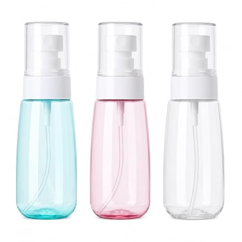 Trevixor 3 Pcs Travel Spray Bottle, Mini Spray Bottle, Small Spray Bottle 60ml in Blue White Pink, Refillable Atomizer for Cosmetics, Leak Proof for Purse Carry On