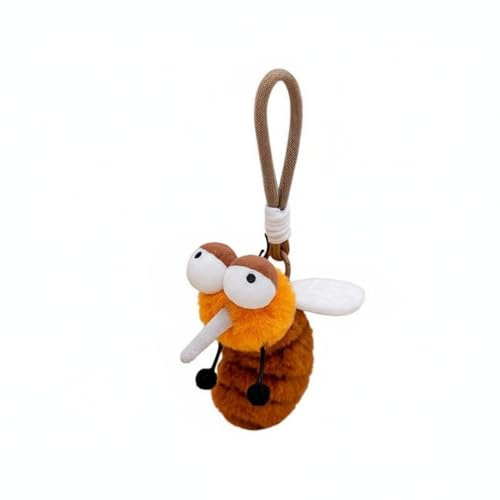 Qianly Porte-Clés Peluche Insecte Doux et Moelleux Poupée Insecte En Peluche Toucher Confortable Mini Poupée Animale à Suspendre pour Adolescents, Moustique