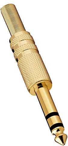 BestPlug 6,3mm Stereo Audio Klinke Stecker Aux in Out Lötversion - vergoldet Metallausführung