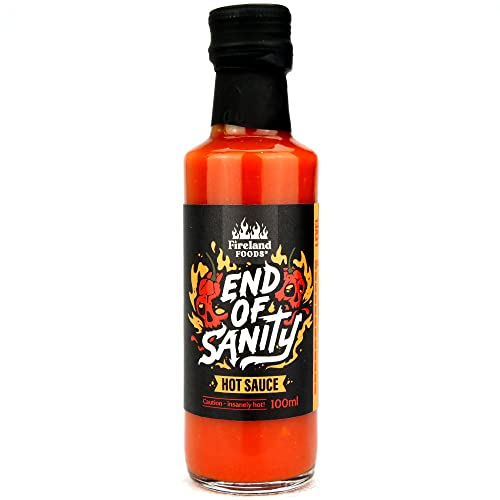 Fireland Foods - End Of Sanity Sauce - Salsa de Guindilla con Guindilla Carolina Reaper - Salsa picante sin extractos - 100ml