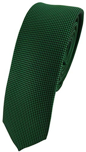 TigerTie - corbata estrecha - verde verde oscuro lunares