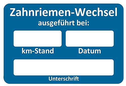 AUPROTEC Kundendienst Aufkleber Werkstatt Serviceaufkleber Auswahl: 100 Stück, Zahnriemenwechsel bei