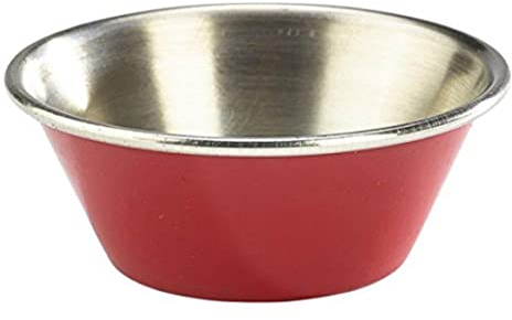Genware NEV-RAMST115R Stainless Steel Ramekin, 1.5 oz., Red