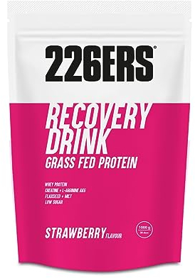 226ERS Recovery Drink | Recuperador Muscular con Proteína Whey, Creatina, Hidratos, Triglicéridos y L-Arginina, Sin Gluten, Fresa - 1 kg