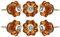 Perilla Home Set of 6 Crystal Knobs Decorative Glass Knobs for Home Kitchen Cabinet Hardware Cupboard Door Dresser Wardrobe and Drawer Pulls (Amber)