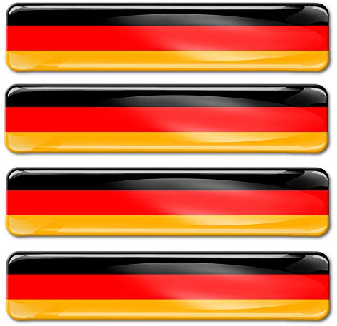 SkinoEu® 4 x Aufkleber 3D Gel Silikon Stickers Germany Deutschland Flagge Fahne Auto Moto Motorrad Fahrrad F 9