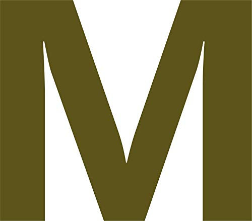 INDIGOS UG - Aufkleber - Buchstabe - M - Gold - wetterfest - Auto Motorrad Fahrrad Helm Tür Fenster Beschriftung Glas Briefkasten 10cm