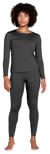 LAPASA Damen Innenfleece Thermounterwäsche Set, Warm Thermooberteil & Thermohose Leggings Funktionsunterwäsche Sets (Thermoflux L17)