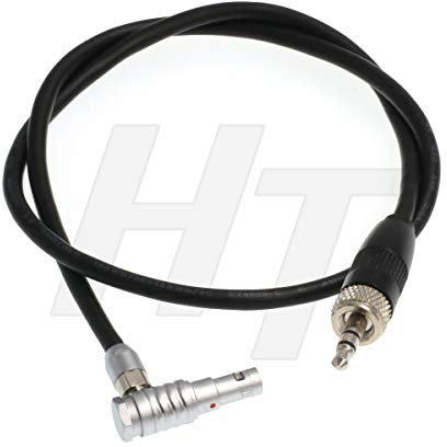 HangTon - Cable de audio TRS de ángulo recto mini de 5 pines de bloqueo de 3,5 mm para receptor Sennheiser EK Sony D11 a ARRI Alexa Mini, Z CAM E2 cámara insignia