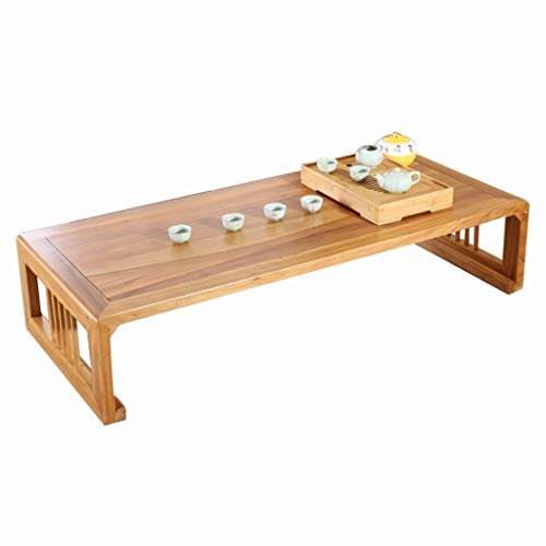 Couchtische Tisch Tatami-Couchtisch im japanischen Stil niedriger Tisch aus Ulme Meditationstisch Fenstertisch auf dem Balkon (Color : Brown, Size : 80 * 50 * 30cm)
