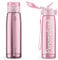 Purple Print House Personalised Water Bottle With Straw - 660ml - School Water Bottles - Gym Bottle - Bpa Free - Cycling Sports - Add Your Custom Name To Bottled Water (Pink)
