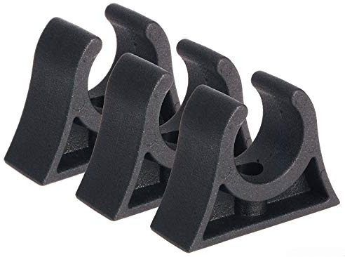 mgverkauf 10 Stück Bootshakenhalter weiß schwarz 16-40 mm Halter Clip Schelle Rohrschelle Halterung (schwarz, Clip Ø 37/40 mm)