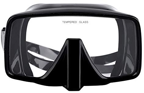 Maschera Subacquea in Silicone Integrale, Maschera da Sub e Snorkeling con Lente Antiappannamento e Visione Panoramica, Regolabile per Adulti Unisex