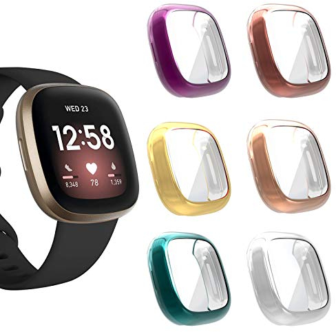 FunBand Compatibile con Fitbit Versa 3 / Fitbit Sense Full Cover Custodia, TPU all-Around Protettiva Cover per Fitbit Versa 3 / Fitbit Sense Smartwatch