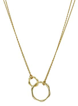 Soulsisters Halskette mit Anhänger Ringe aus 925 Sterling Silber vergoldet