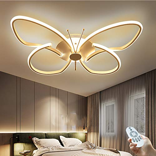 LED Deckenleuchte Kreative Schmetterling Deckenlampe Kinderzimmer Deckenlicht Metall Acryl 46W Beleuchtung Lampe Schlafzimmer Wohnzimmer Esszimmer Dekoration Lampe 64Cm