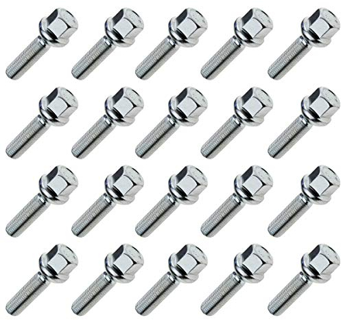 20x Radschrauben M12x1,5 SW17 40mm Kugel Radbolzen Längenauswahl