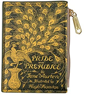ASVP Shop Pride and Prejudice Kartenhalter, Mini-Buch, Geldbörse, Münzbörse, Buch, Kartenhalter, Jane Austen, Buchliebhaber, Geschenk, Gold, Münztasche