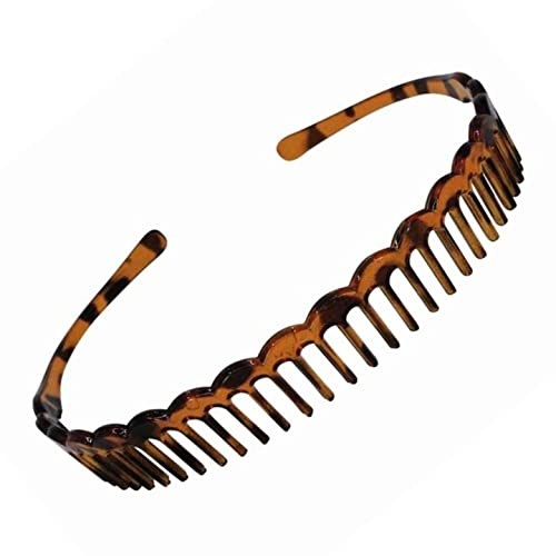 Topkids Accessories Zig Zag Shark Tooth Head Band Teeth Hair Band Alice Band Comb Headband Zigzag Hairband Wavy Grip Wave Gripper Saw Toothed Aliceband (Tort Brown 2cm Teeth)