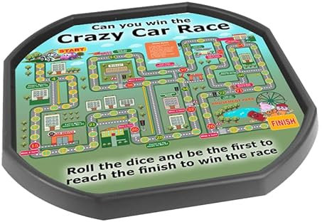 Crazy Car Race Game Vinyl-Tuff-Tablett-Einsatz, 86 x 86 cm, ideal für große Tuff Spot Tuff Tray – Tuff Tray nicht im Lieferumfang enthalten