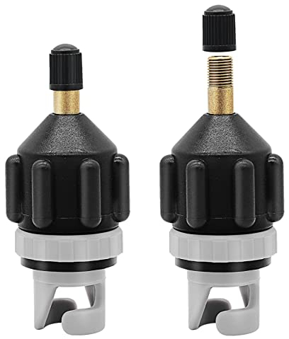 Pecihiko 2Pack Universal SUP Pump Adaptor, Corded Electric Inflatable Boat Pump Converter Air Valve Adapter for Stand Up Paddle Board/Dinghy/Paddling Pool/Kayak/Inflator Bed/Rowing Boat (Black)