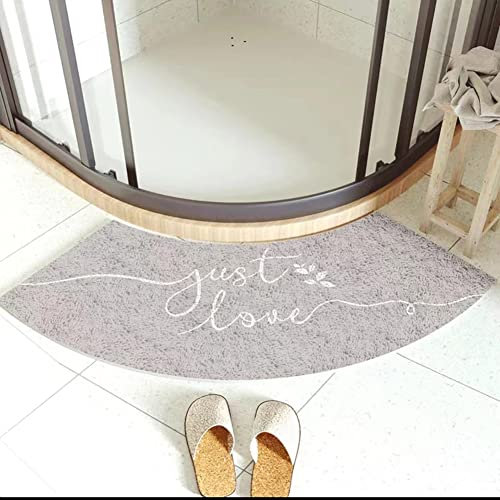 MOTT 50 Tappetino da bagno curvo a quadrante, 45 x 100 cm, tappetino da bagno semicircolare, tappeto antiscivolo per pavimento doccia, lavabile, tappetino per piedi a ventaglio, L