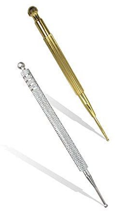 BLMHTWO Lot de 2 stylos d'acupuncture, outils de réflexologie du visage à double tête, stylo d'acupression en acier inoxydable rétractable pour massage des tissus profonds des oreilles et du corps