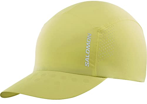 Salomon Cross Compact Unisex-Kappe Trail running Wandern, Leicht und Verpackbar, Feuchtigkeitsmanagement und Recycelter Stoff, Gelb, Einheitsgröße