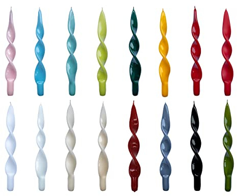 holiki gedrehte Kerzen No. 2 in Mint Lack - 4 Stück Twisted Candles I gedrehte Spiralkerzen Stabkerzen Spitzkerzen - 27 x 2,2 cm - Trendkerzen