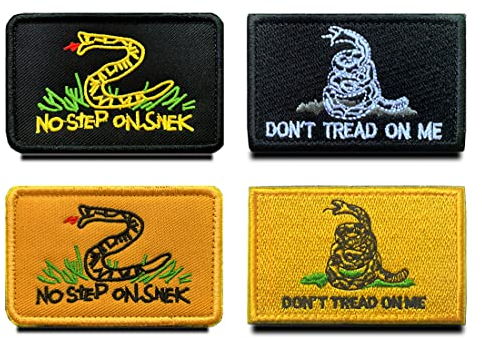 4 St. Treten Sie nicht auf mich Do Not Tread On Me Kein Schritt auf Snek No Step On Snek Taktisch Militär Fun Patch für Kleidung Taschen Rucksack Uniform Weste Hundegeschirr Dekorative
