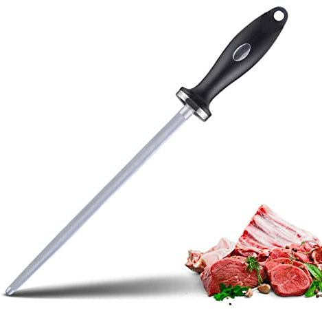 Fubinaty fusil d'aiguisage Stick 30,5cm High Carbon Steel Manual Knife Sharpener Superfine Draw 3000 Grit Professional Honing Rod 70 HRC with Hanging Hole for all knives