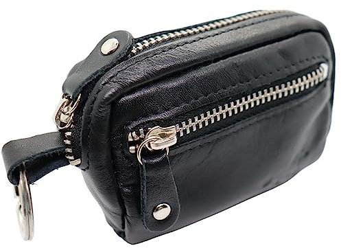 Safekeepers Schlüsselmäppchen Herren - Schlüsselmäppchen mit Reißverschluss - Leder Schlüsseletui – Schlüsseltasche für Damen und Herren – Schlüsselmäppchen mit Geldfach