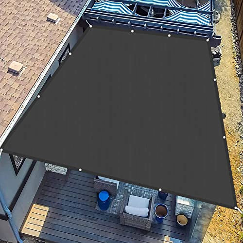 Sonnensegel Wasserdicht 5.5 x 8 m Rechteck UV-Schutz Reißfest Sonnenschirm Sonnenschutz mit Spannseilen mit Befestigungs Kit für Garten Terrasse Camping, Dunkelgrau