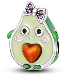 CYCUFF Sterling Silber Charms 925 für Europäische Armband & Halsketten Anhänger Perlen Schmuck Geschenk für Frauen Familie Freunde (Avocado Girl Bead)