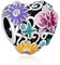 Annmors 925 Sterling Silber Bead Charms für Europäische Armbänder und Halskette Colorful Flower Charms Perlen mit Zirkonia,Weihnachten,Valentinstag, Muttertag,Geschenkanhänger für Frauen und Mädchen