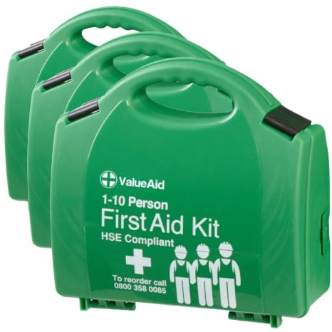 Value Aid HSE Compliant Workplace First Aid Kit (1-10 Person) (Pack of 3)
