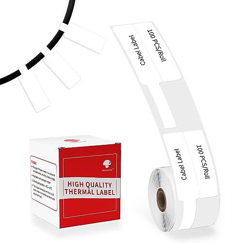 Phomemo Etichette - M110 M120 M200 M220 M221 Etichette, Etichette adesive per gioielli, Etichette impermeabili per cavi, Etichette per prezzi, Etichette termiche, 25 mm x 38 mm+40 mm, 100