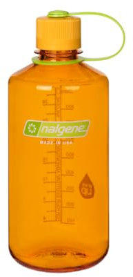 Nalgene Wasserflasche – Leichte Sustain Tritan BPA-freie, bruchsichere Flasche für Rucksackreisen, Wandern, Fitnessstudio, 473 ml, schmaler Mund, Marmelade Orange, 342867