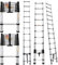 Aluminum Folding Telescopic Ladder Step Ladders Extendable, VickyHome Telescopic Ladder Garden Ladders for Hedge Cutting, Anti-slip Rubber Feet, Adjustable Step, 2.6M/8.5FT