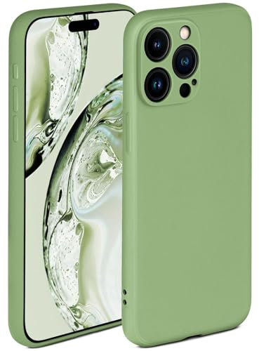 ONEFLOW Soft Case für iPhone 15 Pro Hülle aus Silikon mit Kameraschutz, Silikonhülle mit erhöhtem Schutz fürs Display, Backcover Schutzhülle, weiche Handyhülle, Grün