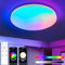 OURLOVEII Modern Smart LED Deckenleuchte Dimmbar RGB Deckenlampe Rund 30cm mit Fernbedienung Farbwechsel mit Musik Rhythm, Steuerbar via App, Flach Lampe für Wohnzimmer Schlafzimmer, Weiß, 24W (RGB)