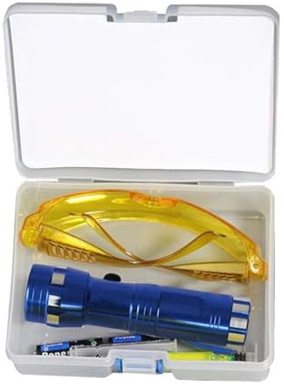 Ragyzity AC Leak Detector Kit Automotive, Auto Air Conditioner Flashlight Leak Detector Tool, Fluorescent Protective Glasses Air Conditioning Accurate Leak Detector Kit, UV Oil Dye Leak Detection Kit