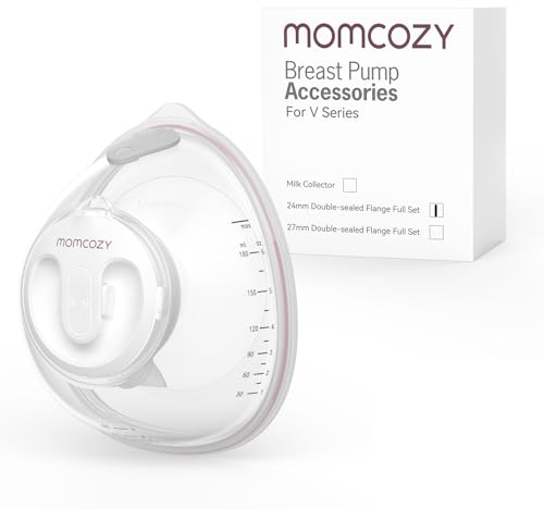 Momcozy Full Set Collector Cup Only for Momcozy V1 Pro/V2. Original V1 Pro/V2 Breast Pump Replacement Accessories (Max 7.8oz, with Double-Sealed Flange 24mm)