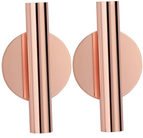 Naisicatar Jarrones de Pared de 2 Piezas Jarrones de Metal de Tubo Colgante de Flores secas Soporte de Metal sin Necesidad de perforar Agujeros decoración de Pared de Planta de Secado (Oro Rosa)