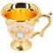 Vintage Messing Weinkelch Retro Likörglas Griff Tasse Vintage Metall Weinglas mit Prägung (Golden Hundred)