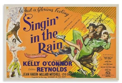 Filmposter Singin im Regen (58) auf Leinwand, Wandkunstdruck, Poster, Foto, Gemälde, Poster, Raumdekoration, 20 x 30 cm
