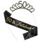 MIOSJI 50th Birthday Sash and Crown Crystal Tiara for Women - Birthday Hats, Decorations, Party Accessories and Gift