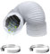 Elepl Tuyau Evacuation Seche Linge Tuyau D'évacuation Flexible en Aluminium PVC Tuyau de Ventilation avec 2 Colliers de Serrage et 1 Ruban AdhéSif pour Salle de bain Cuisine Sèche (Ø100mm /3m)